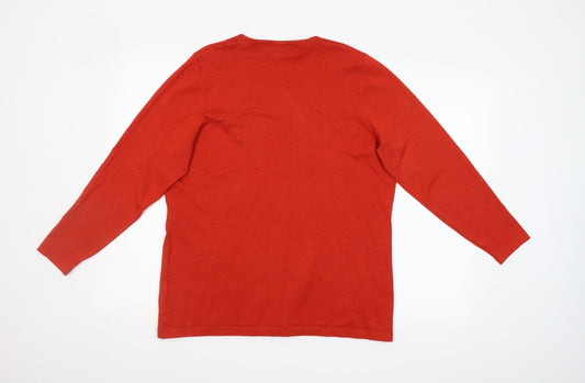 Gerard Womens Red Round Neck  Viscose Pullover Jumper Size 18