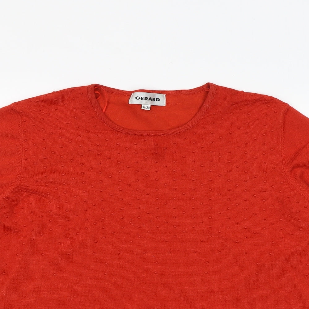 Gerard Womens Red Round Neck  Viscose Pullover Jumper Size 18
