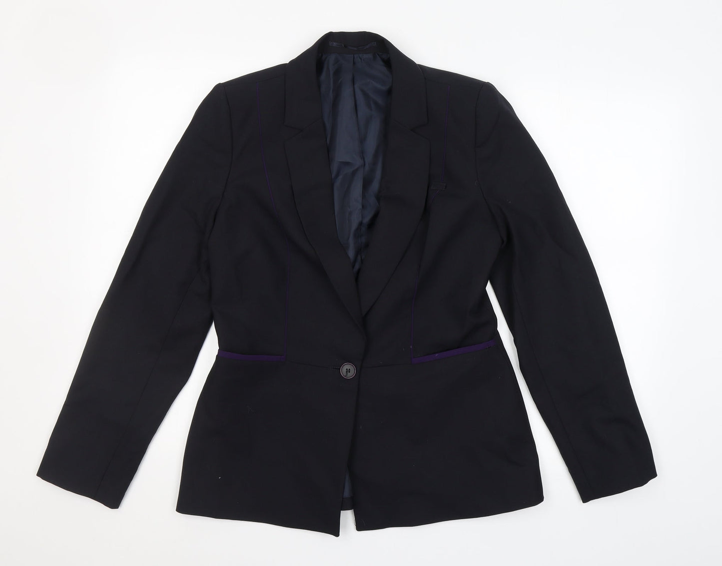 Womens UK Size 10 Preworn Regular Black Suit Jacket