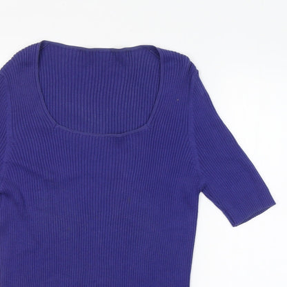 Womens UK Size S Preworn Purple Pullover Jumper
