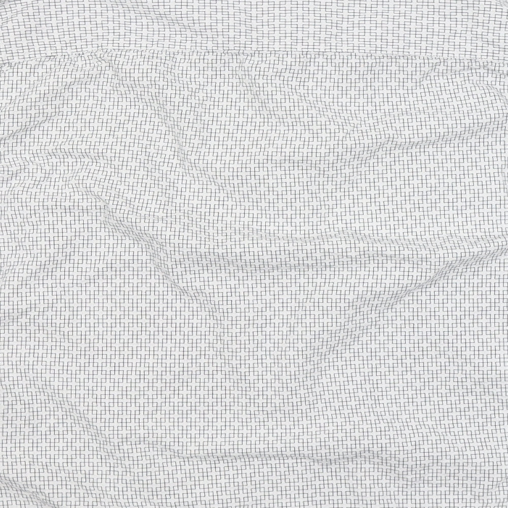 ACW 85  Mens White Geometric Cotton  Button-Up Size XL Collared Button