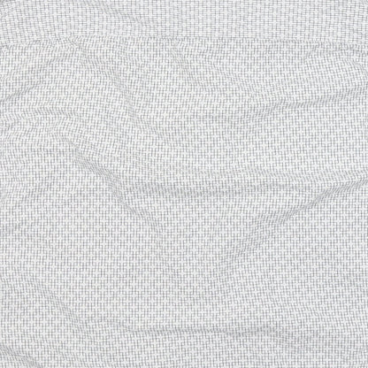 ACW 85  Mens White Geometric Cotton  Button-Up Size XL Collared Button