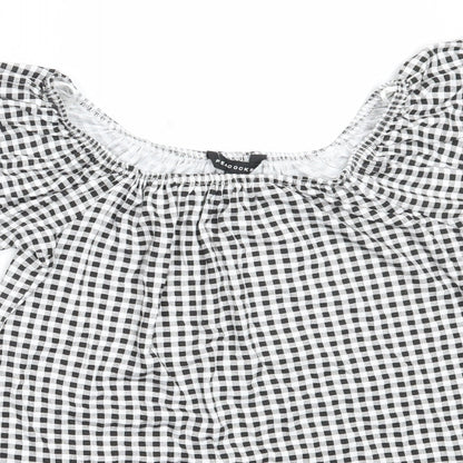 Womens UK Size 10 Peacocks Black Basic Blouse