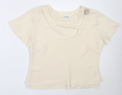 Vogue Womens Ivory  Polyester Basic Blouse Size 18 Round Neck