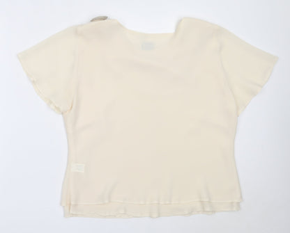 Vogue Womens Ivory  Polyester Basic Blouse Size 18 Round Neck