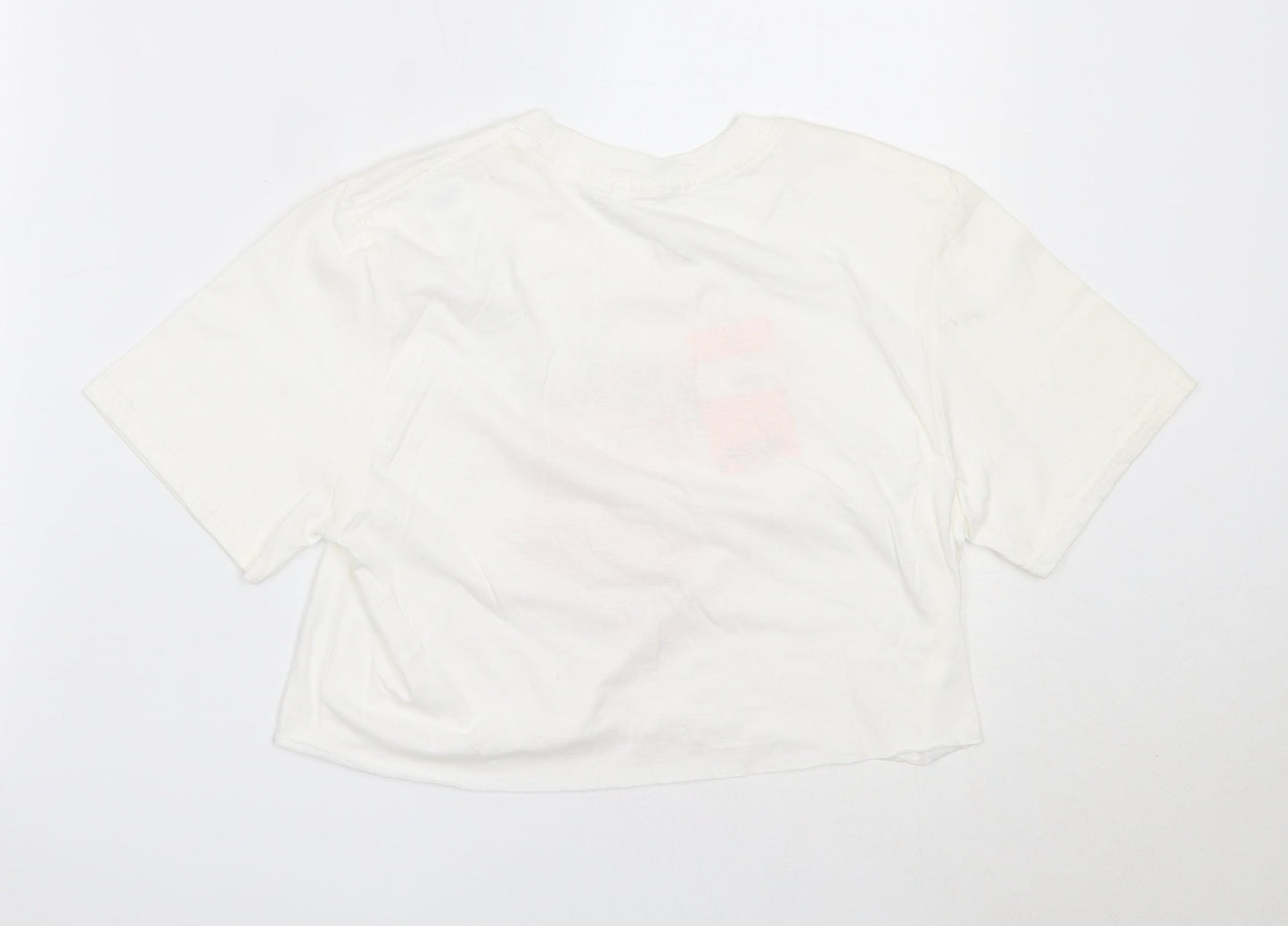 Womens UK Size S Missguided White Cropped T-Shirt