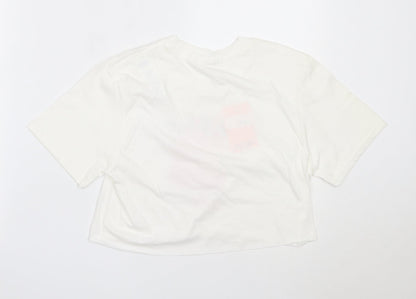 Womens UK Size S Missguided White Cropped T-Shirt