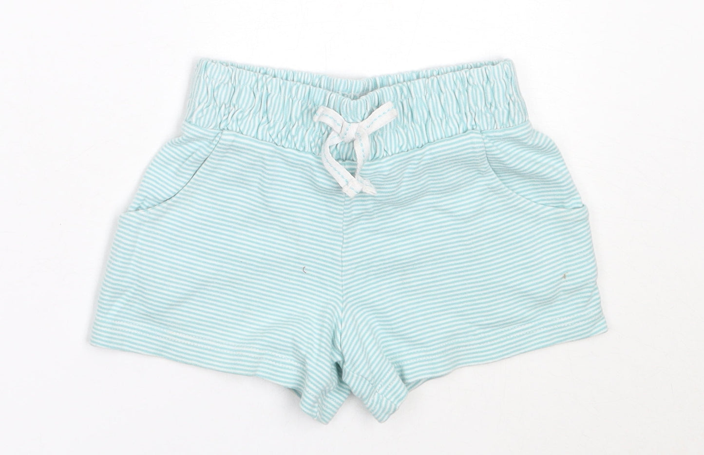 NEXT Girls Blue Striped Cotton Hot Pants Shorts Size 4 Years  Regular