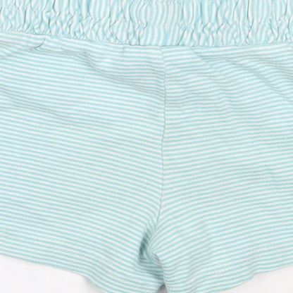 NEXT Girls Blue Striped Cotton Hot Pants Shorts Size 4 Years  Regular