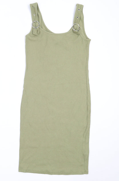 New Look Womens Green  Cotton Bodycon  Size 8  Round Neck