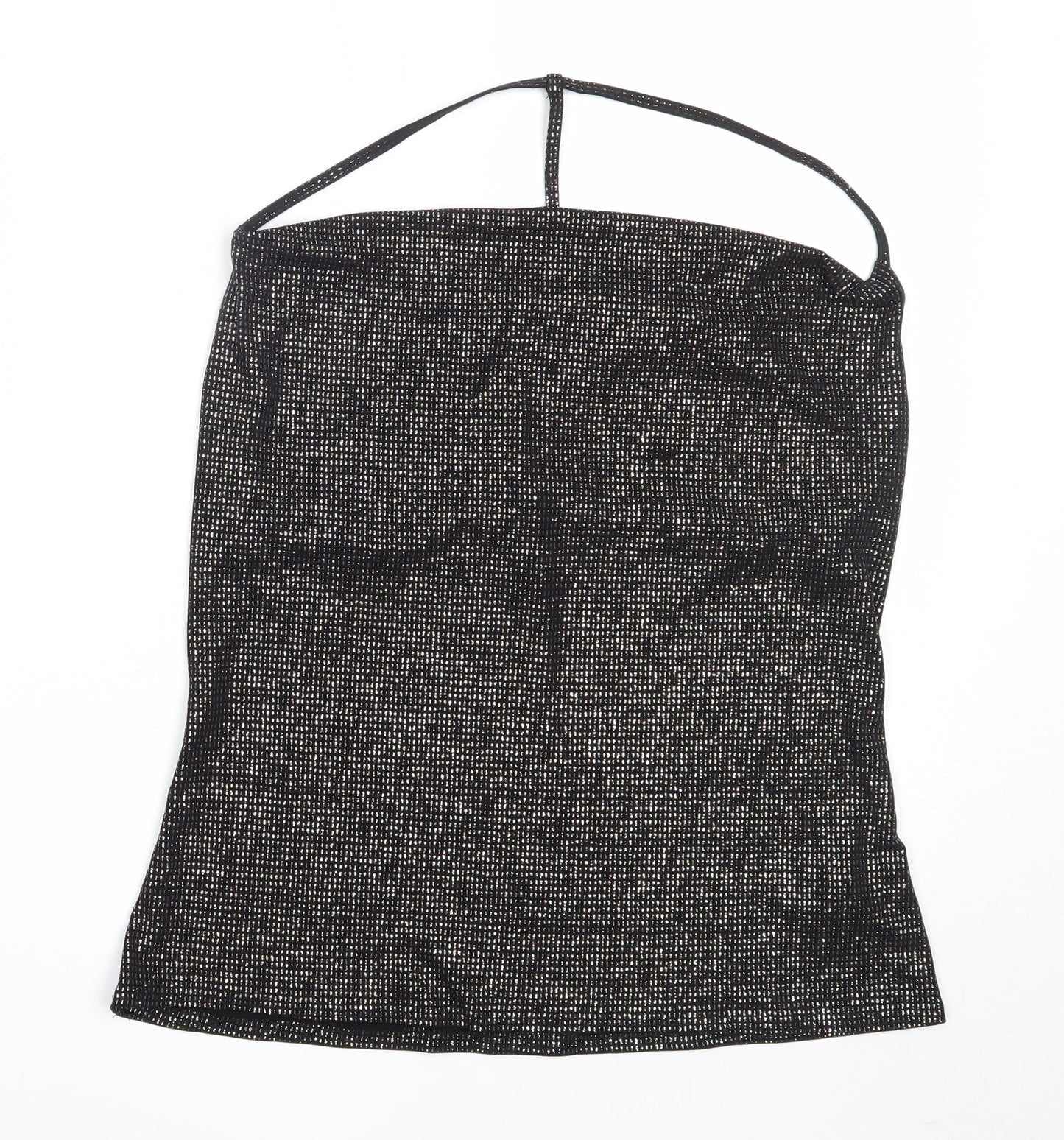 George Womens Black  Polyester Basic Blouse Size 12 Square Neck