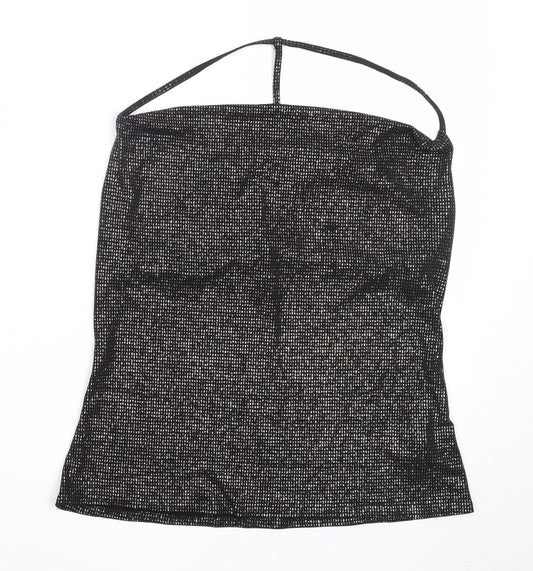 George Womens Black  Polyester Basic Blouse Size 12 Square Neck