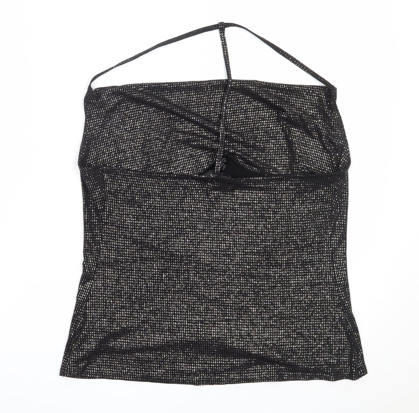 George Womens Black  Polyester Basic Blouse Size 12 Square Neck