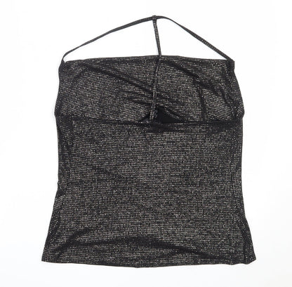 George Womens Black  Polyester Basic Blouse Size 12 Square Neck