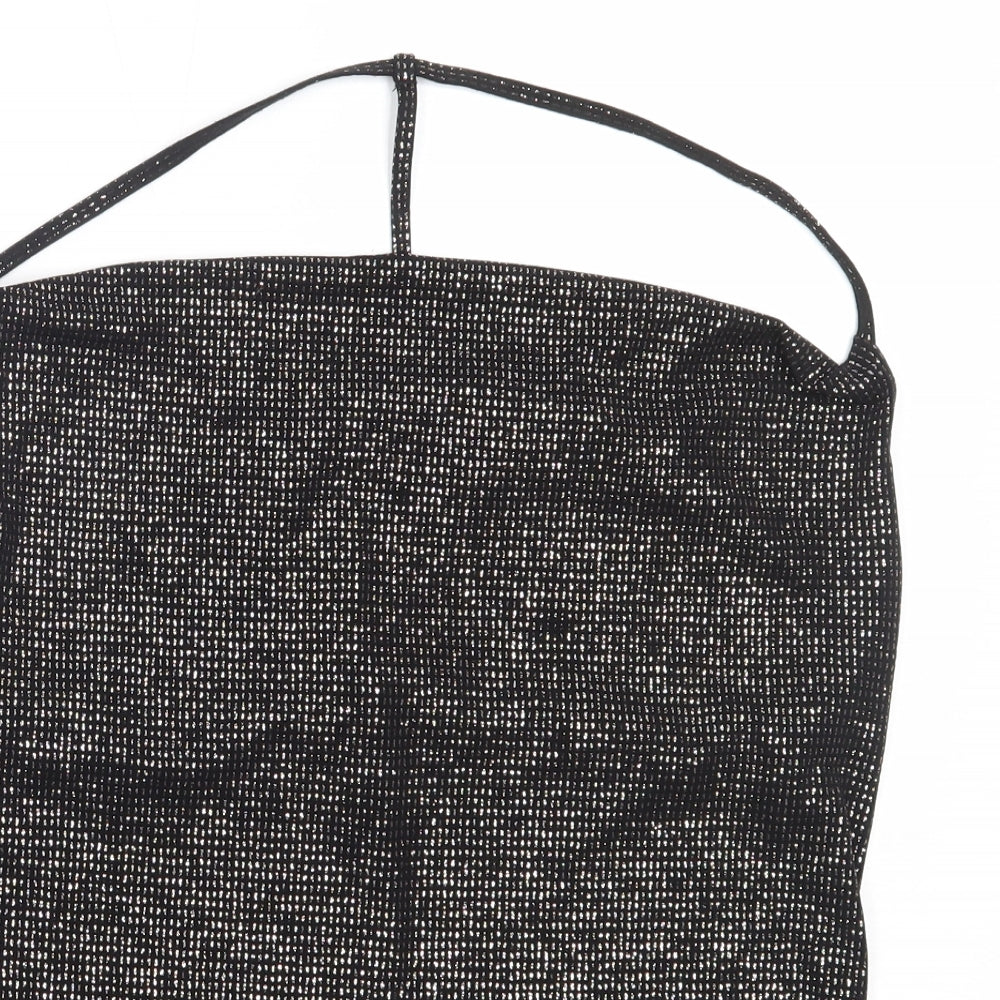 George Womens Black  Polyester Basic Blouse Size 12 Square Neck