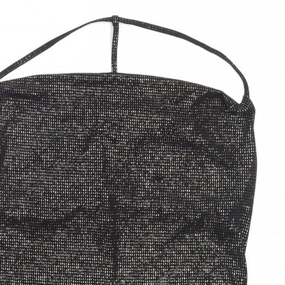 George Womens Black  Polyester Basic Blouse Size 12 Square Neck