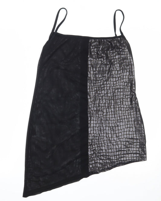 Womens UK Size S Preworn Black Camisole Blouse