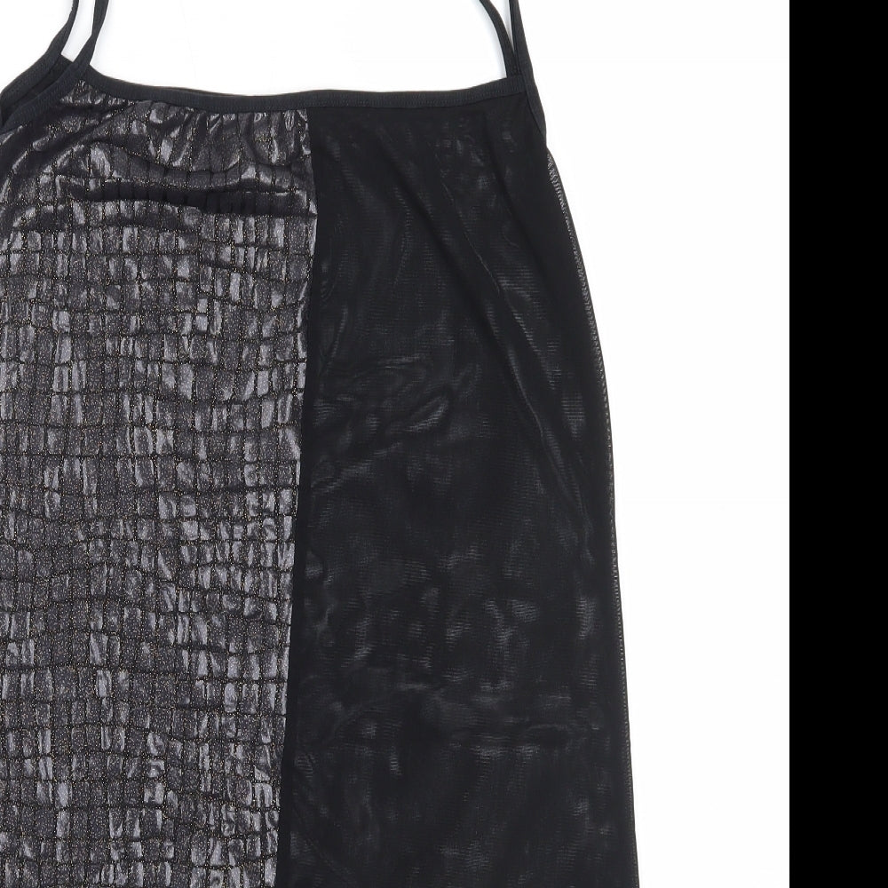 Womens UK Size S Preworn Black Camisole Blouse