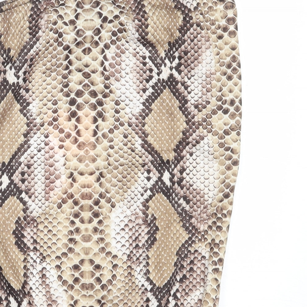 Womens UK Size 10 Missguided Beige Basic Blouse
