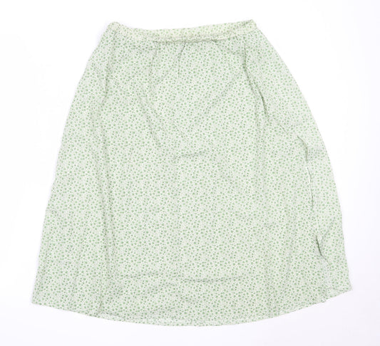 SheIn Womens Green Floral Polyester Flare Skirt Size XS
