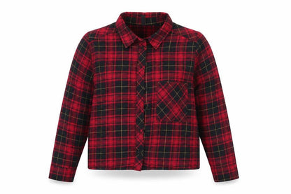 H&M Womens Red Check Cotton Basic Button-Up Size 36 Collared