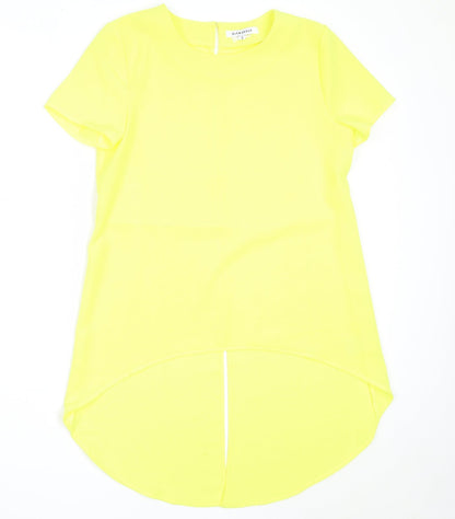 Glamorous Womens Yellow  Polyester Basic Blouse Size S Round Neck