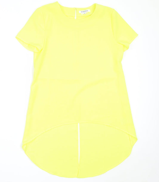 Glamorous Womens Yellow  Polyester Basic Blouse Size S Round Neck