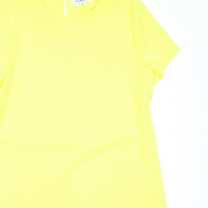 Glamorous Womens Yellow  Polyester Basic Blouse Size S Round Neck