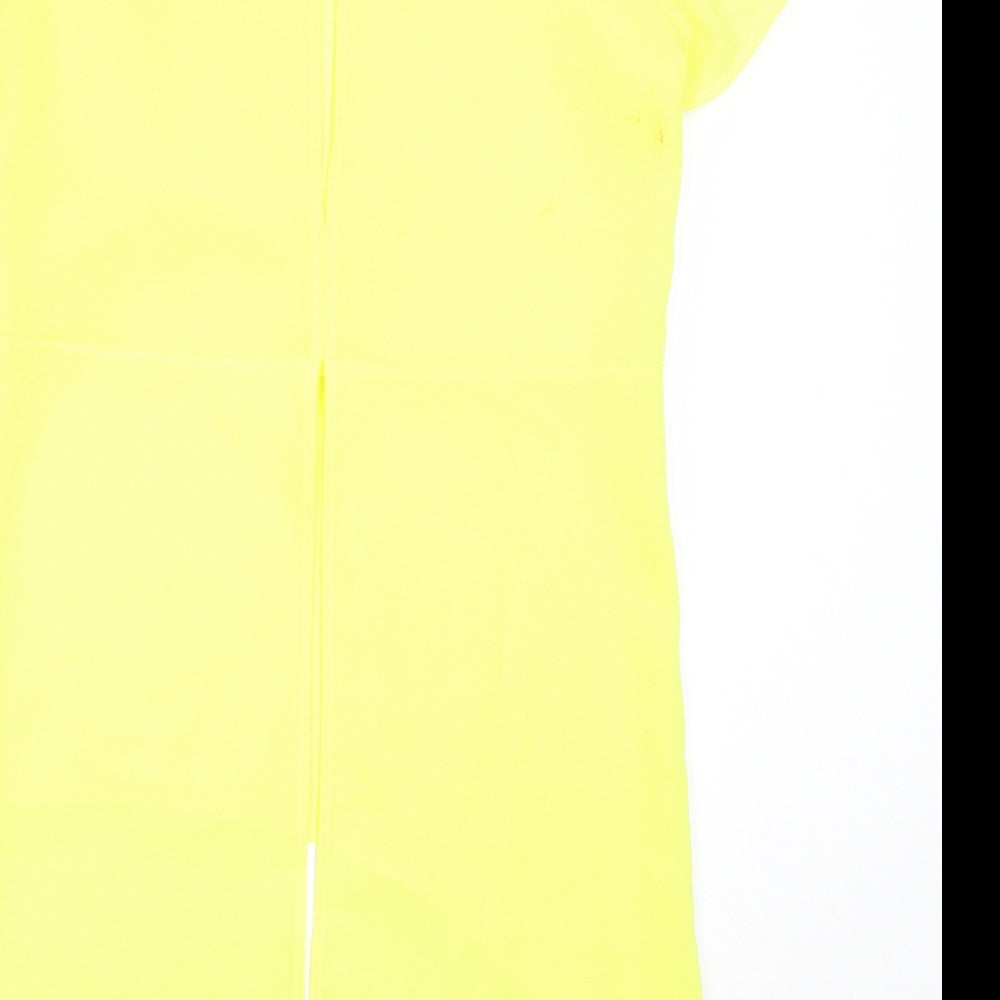 Glamorous Womens Yellow  Polyester Basic Blouse Size S Round Neck