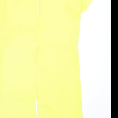 Glamorous Womens Yellow  Polyester Basic Blouse Size S Round Neck