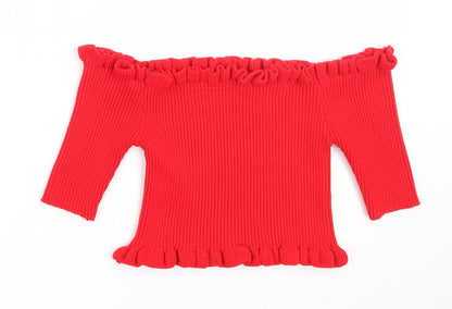 Womens UK Size M New Look Red Pullover Jumper