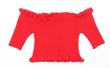 Womens UK Size M New Look Red Pullover Jumper