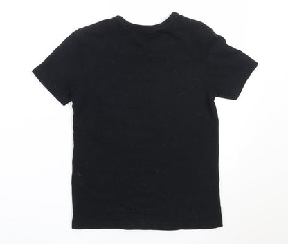 George Boys Black  Cotton Basic T-Shirt Size 5-6 Years Round Neck