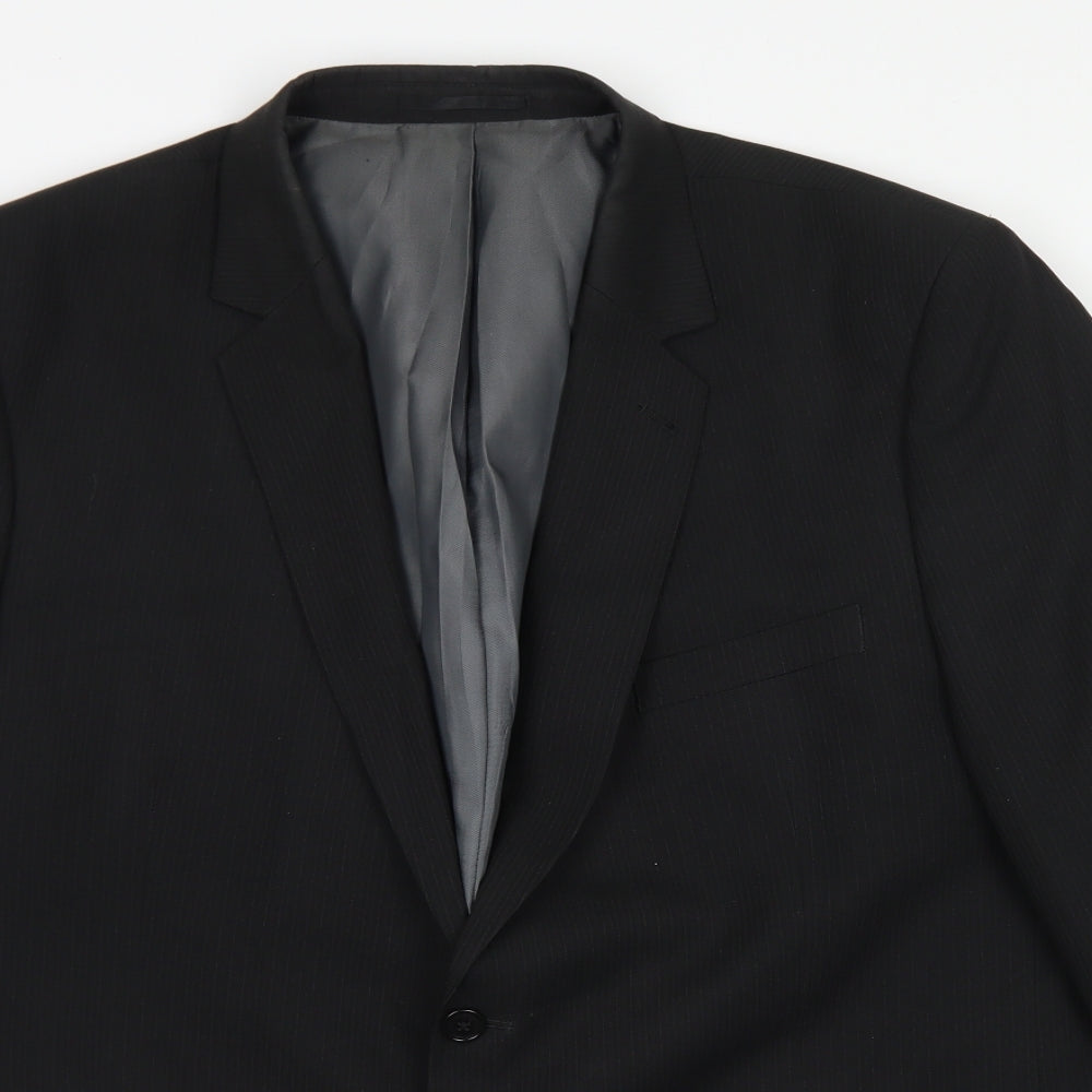 F&F Mens Beige Striped Polyester Jacket Blazer Size 46