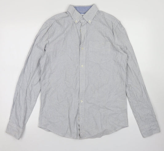 Mens UK Size S NEXT Blue  Button-Up Long Sleeve Casual Shirt