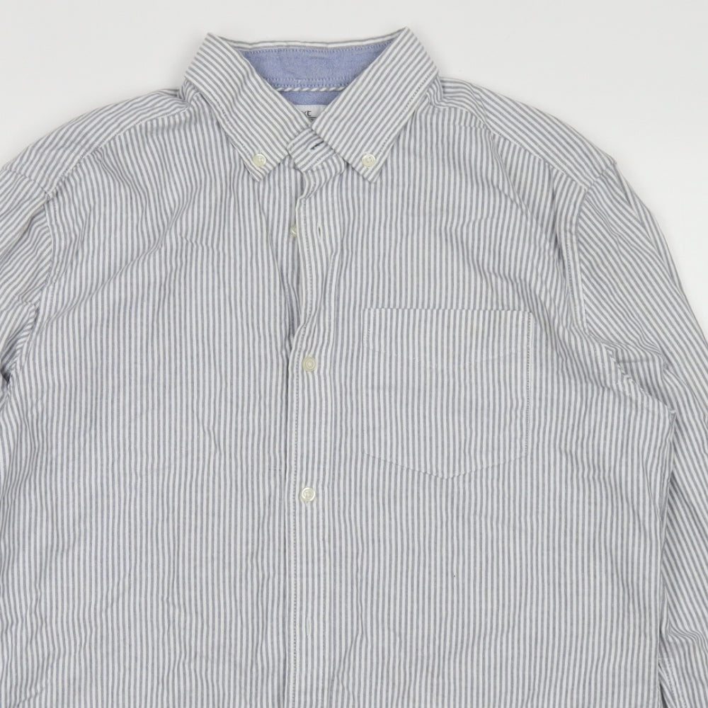 Mens UK Size S NEXT Blue  Button-Up Long Sleeve Casual Shirt