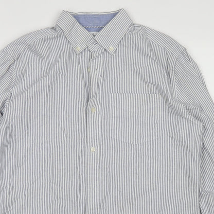 Mens UK Size S NEXT Blue  Button-Up Long Sleeve Casual Shirt