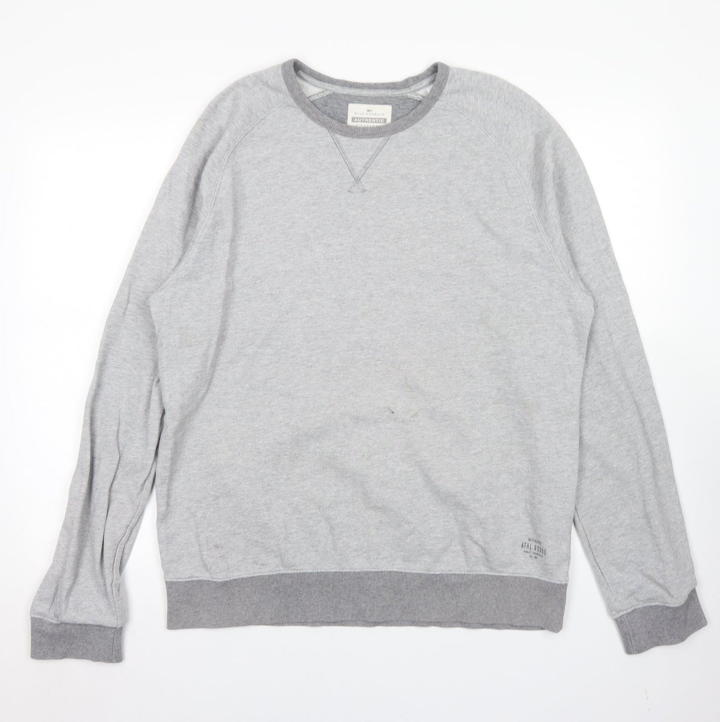 Mens UK Size M Blue Harbour Grey Pullover Sweatshirt