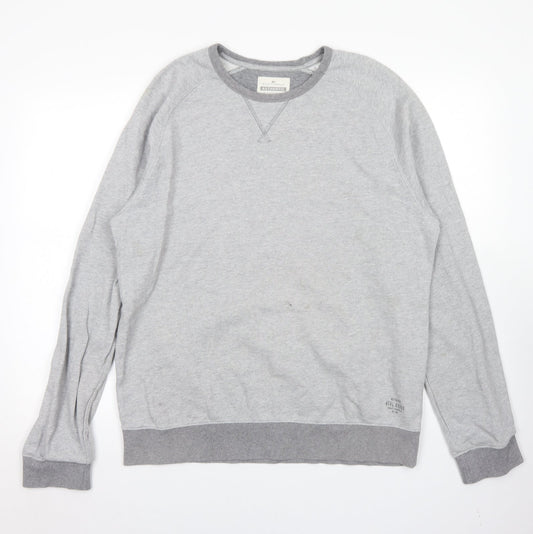 Mens UK Size M Blue Harbour Grey Pullover Sweatshirt