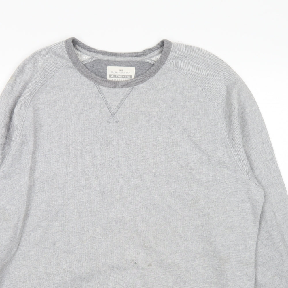 Mens UK Size M Blue Harbour Grey Pullover Sweatshirt