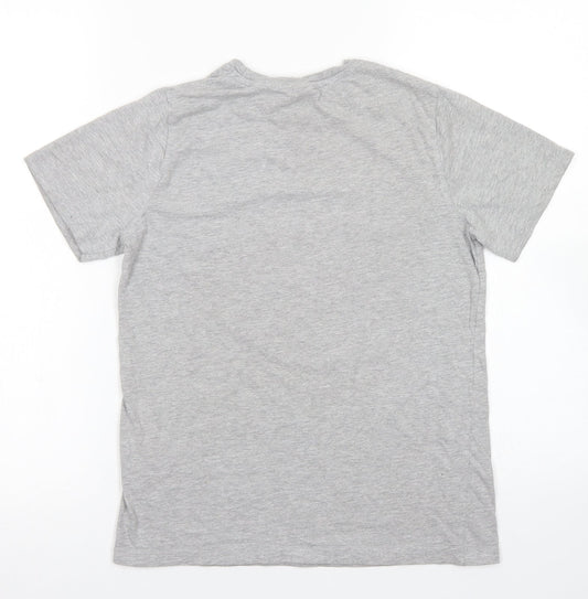 Primark Boys Grey  Cotton Basic T-Shirt Size 11-12 Years Crew Neck  - Black Panther