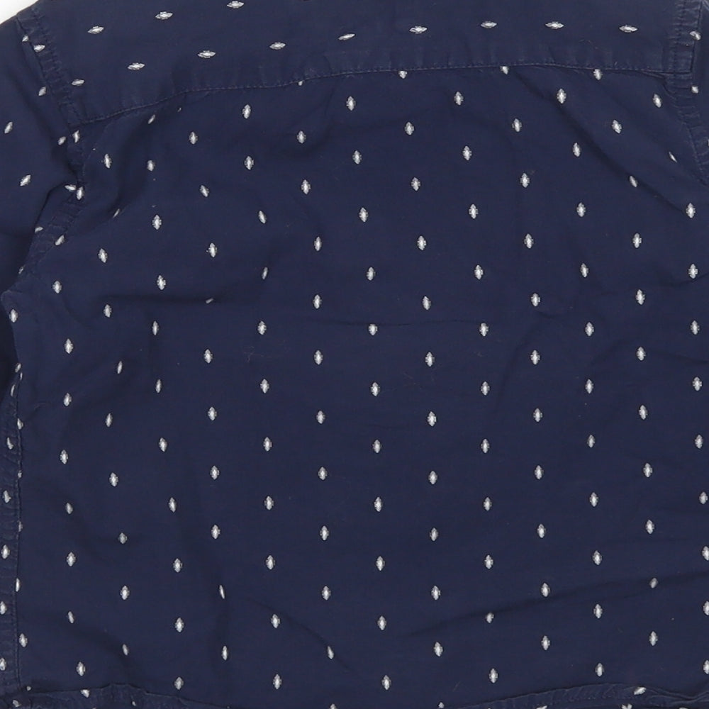 Junior J Boys Blue Spotted Cotton Basic Button-Up Size 3-4 Years Collared Button
