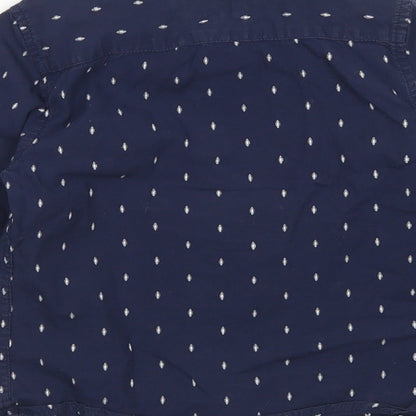 Junior J Boys Blue Spotted Cotton Basic Button-Up Size 3-4 Years Collared Button