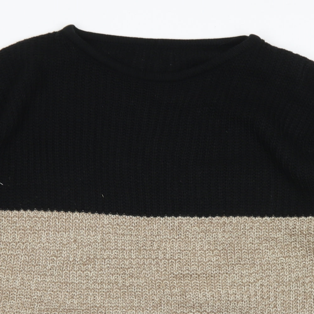 SheIn Womens Brown Crew Neck  Cotton Pullover Jumper Size M