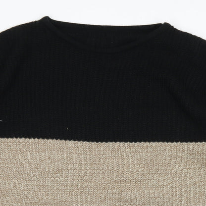 SheIn Womens Brown Crew Neck  Cotton Pullover Jumper Size M