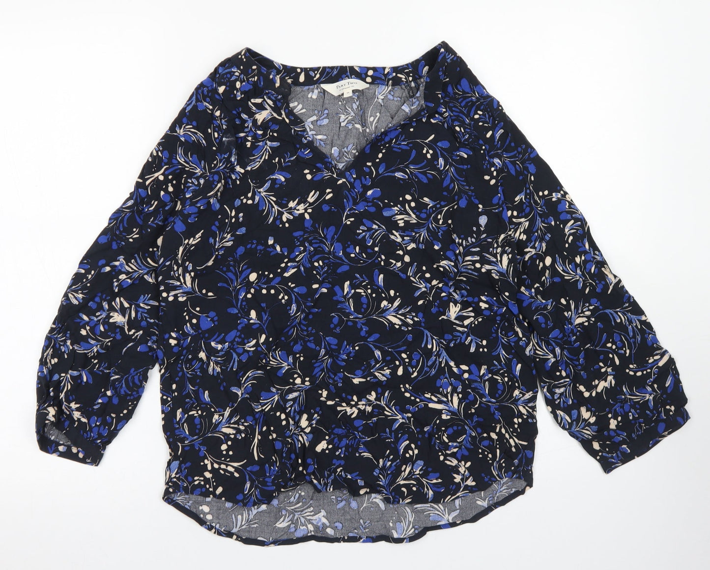 Womens UK Size 6 Part Two Blue Basic Blouse