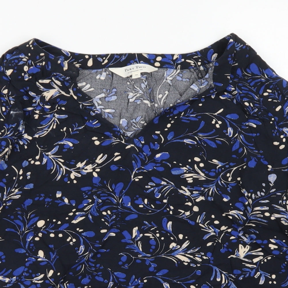 Womens UK Size 6 Part Two Blue Basic Blouse