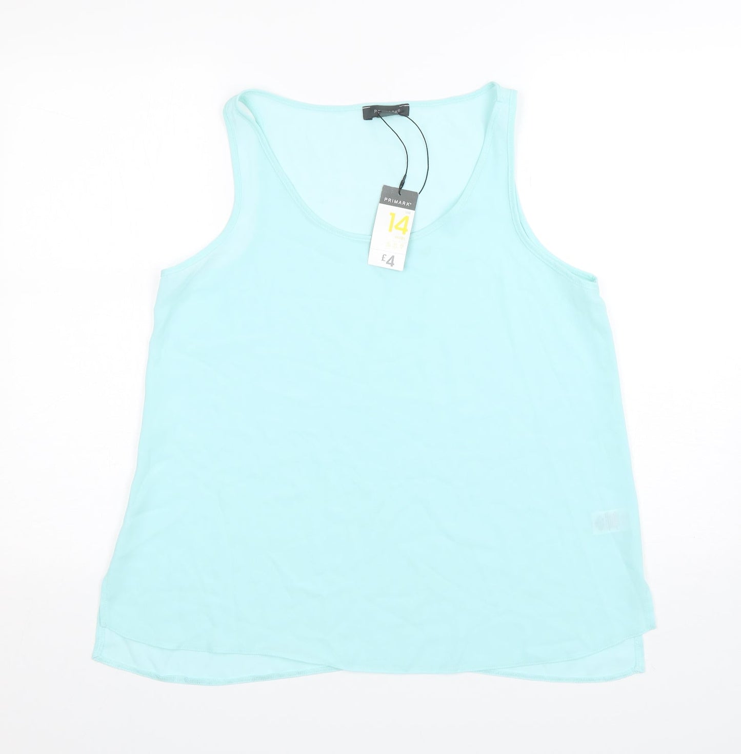 Primark Womens Green  Polyester Basic Tank Size 14 Round Neck