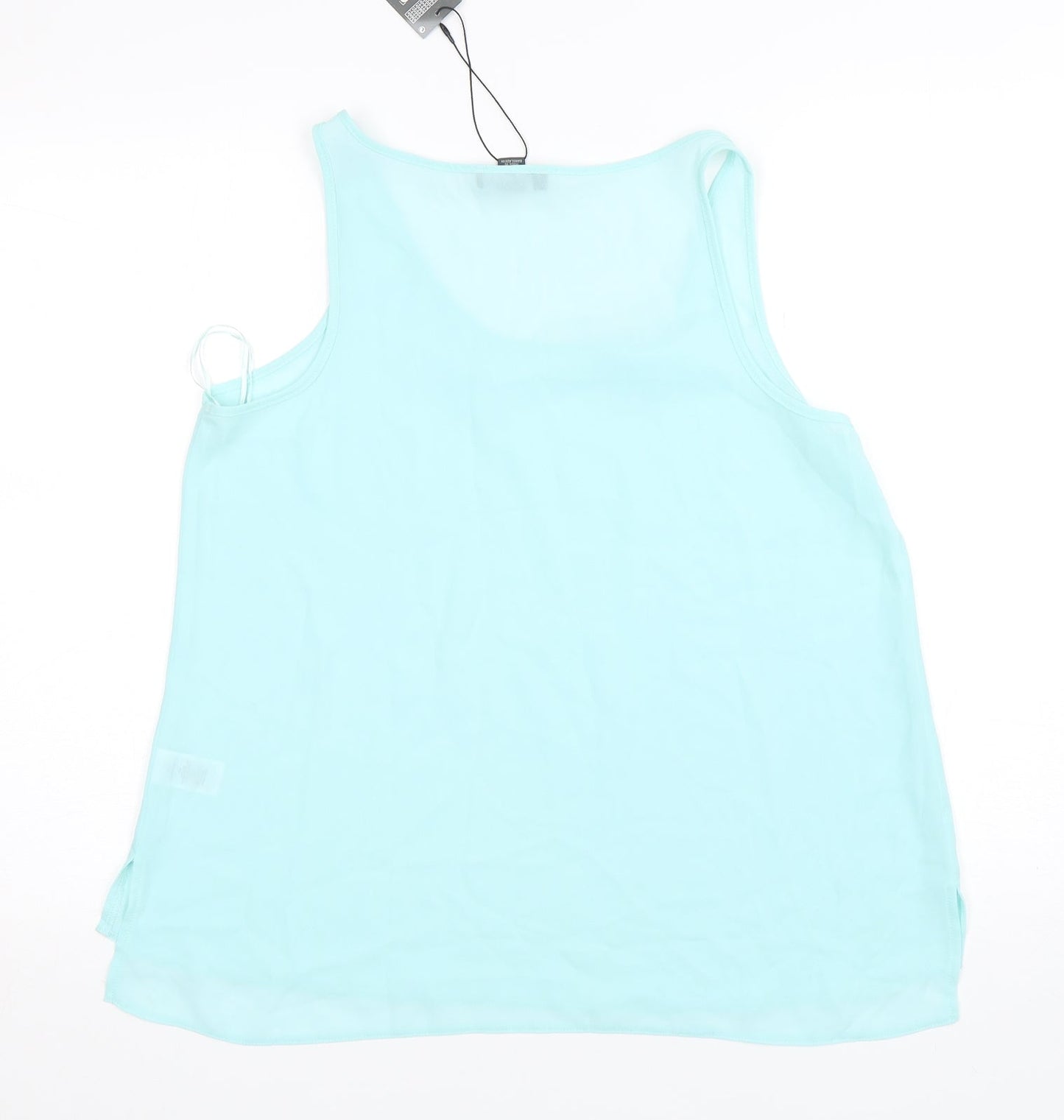 Primark Womens Green  Polyester Basic Tank Size 14 Round Neck