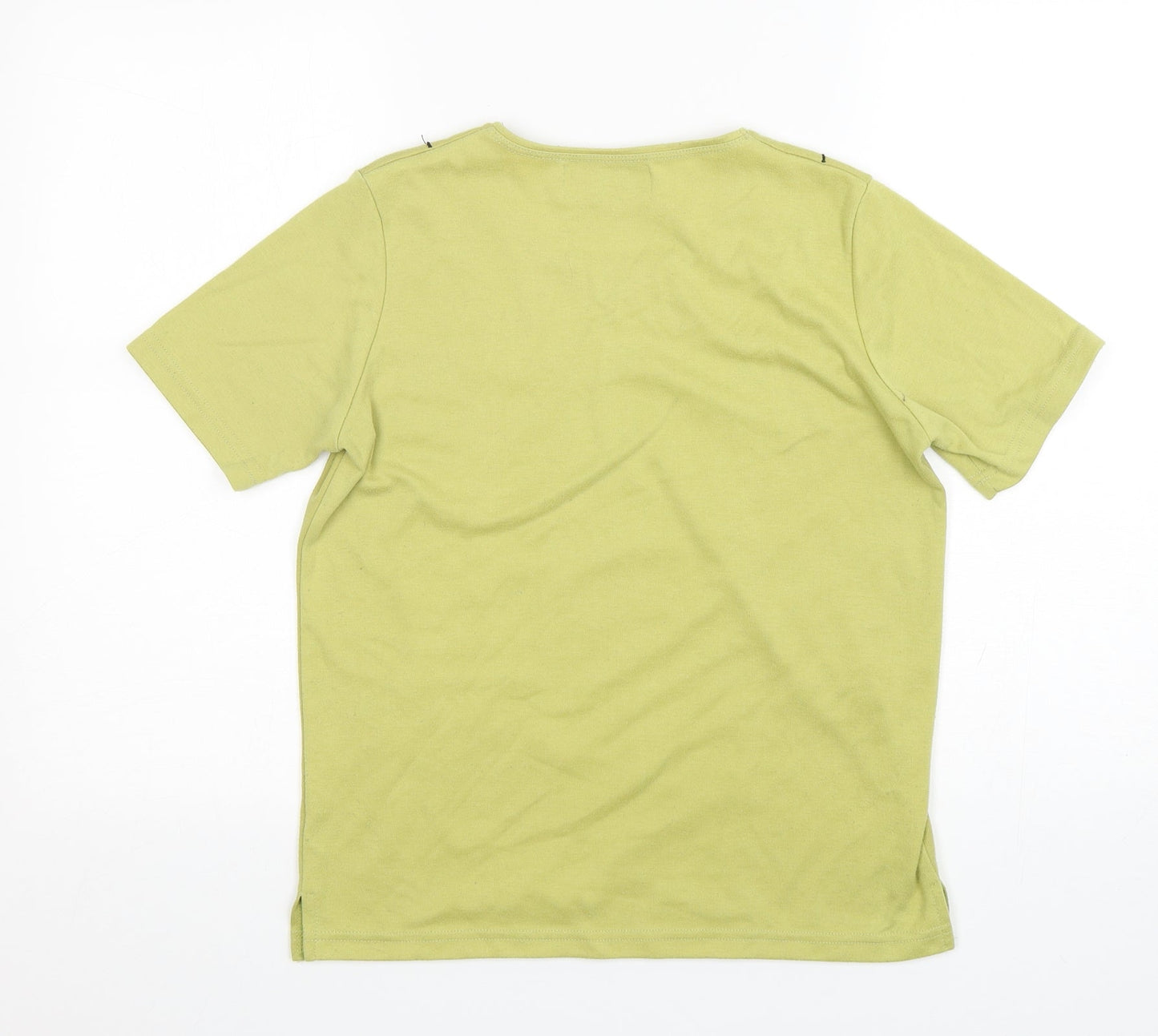 Womens UK Size XS Marble Green Basic T-Shirt